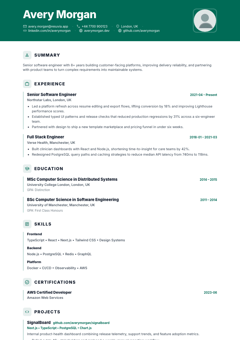Accent resume template
