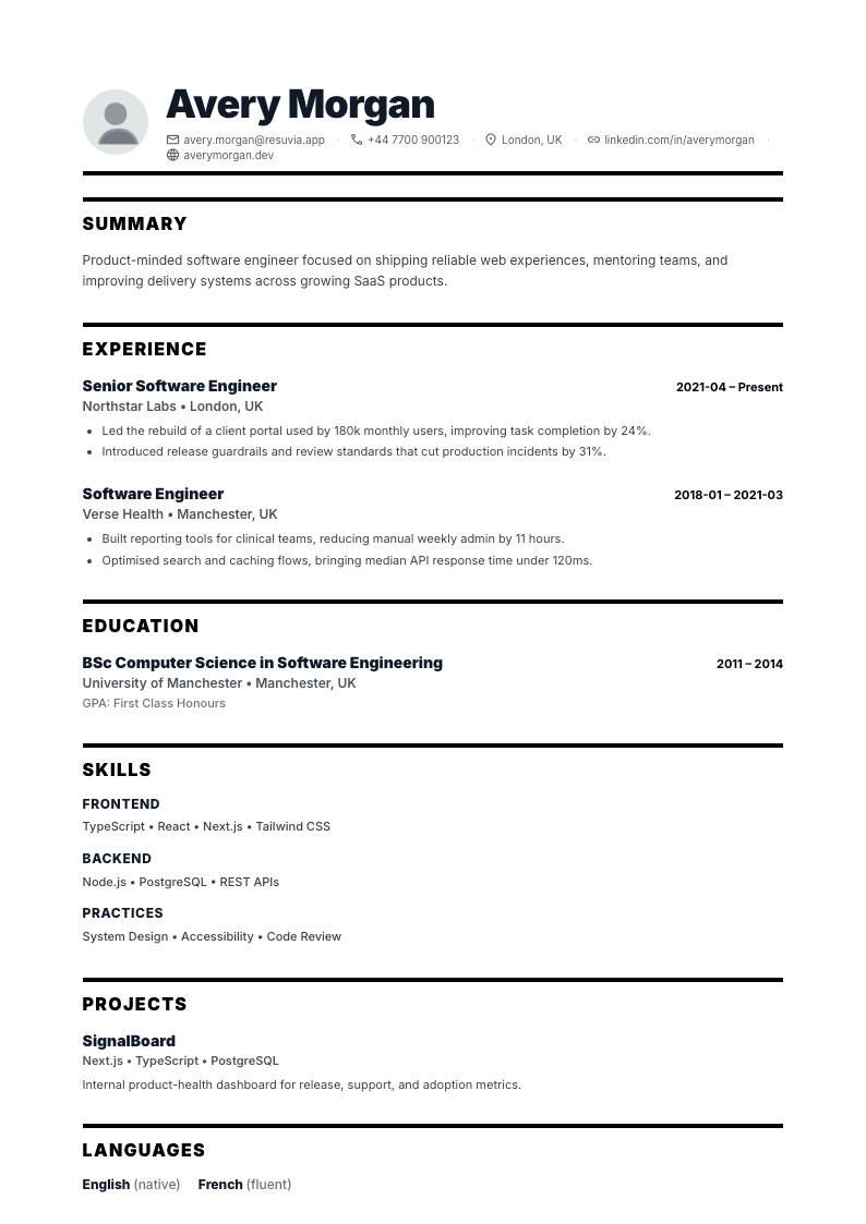 Bold resume template