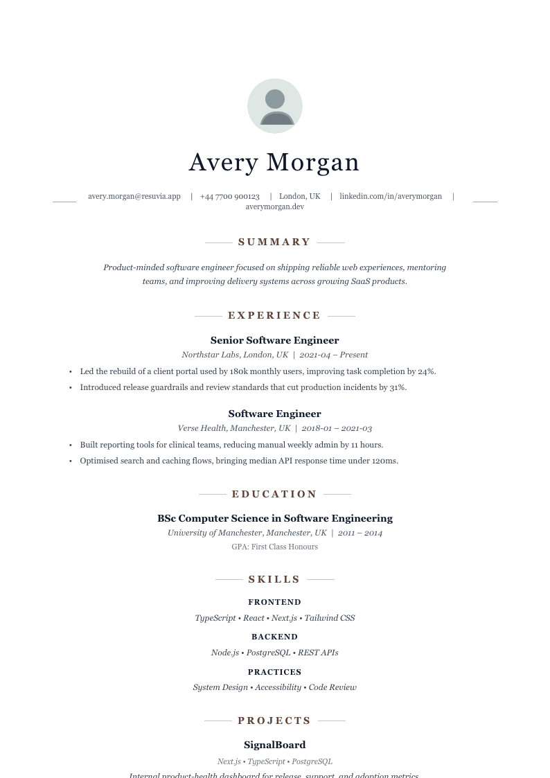 Elegant resume template